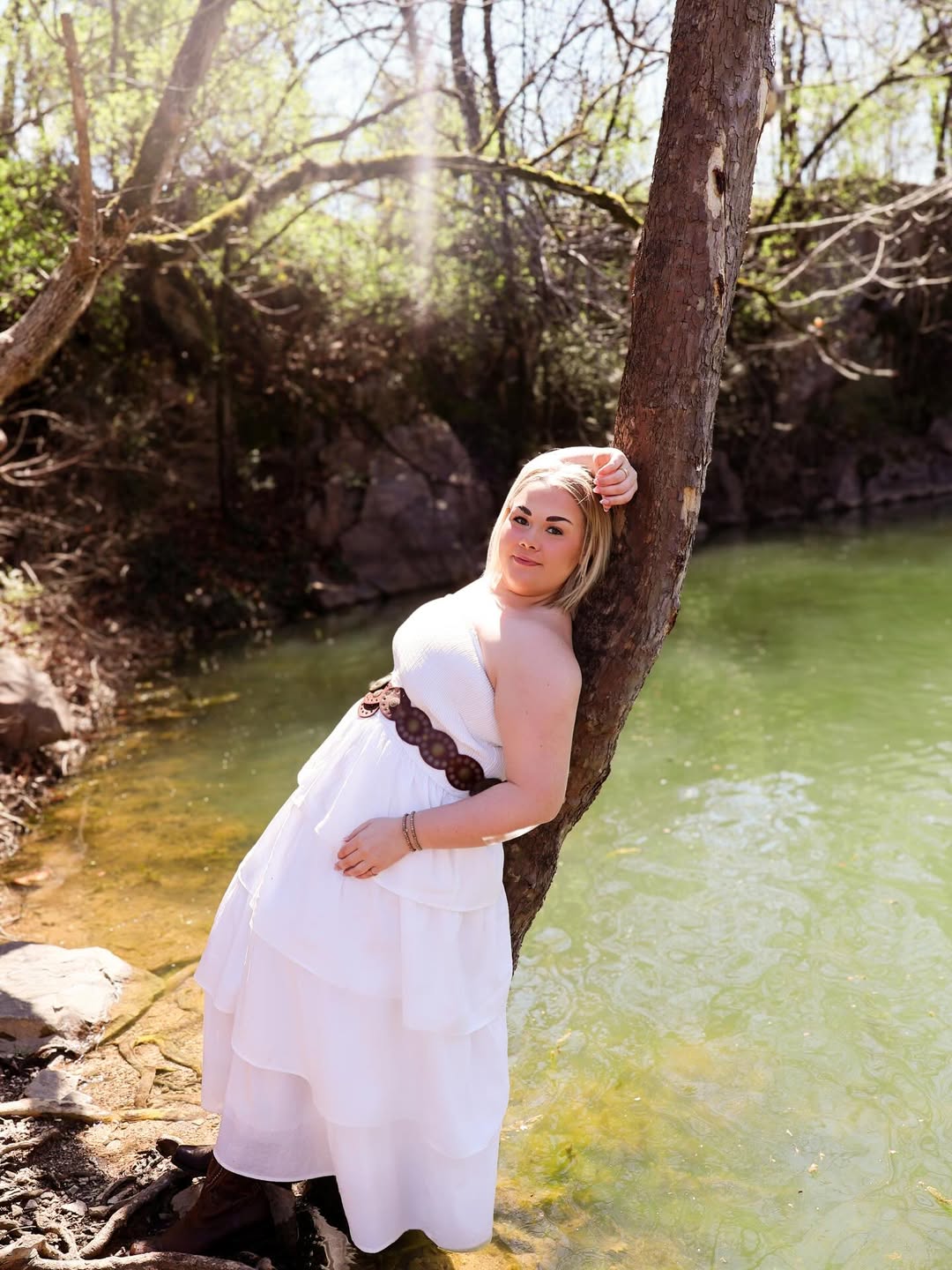 By the water
